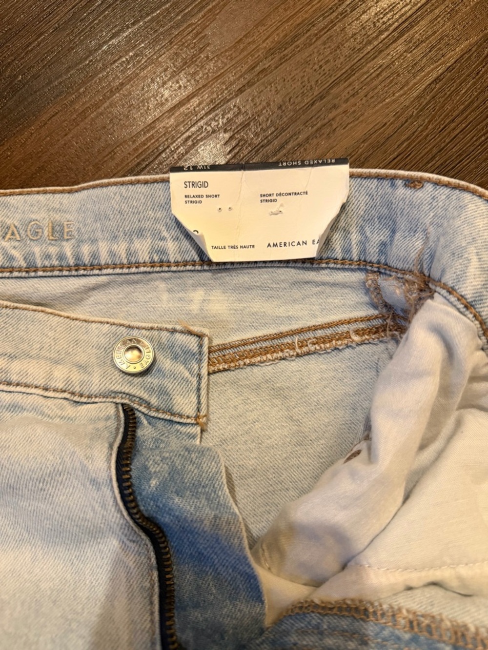 American Eagle Outfitters Light Blue Distressed Denim Cutoff Shorts - Picture 4 of 8